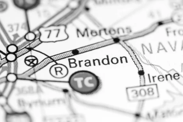 Brandon. Texas. EEUU en un mapa —  Fotos de Stock