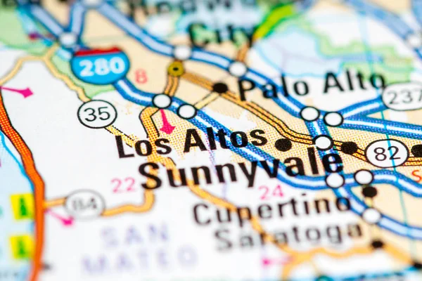 洛杉矶Altos 。加州。地图上的美国 — 图库照片