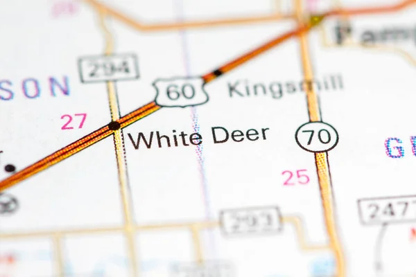 Λευκό Ελάφι. Τέξας. Usa σε ένα χάρτη — Φωτογραφία Αρχείου