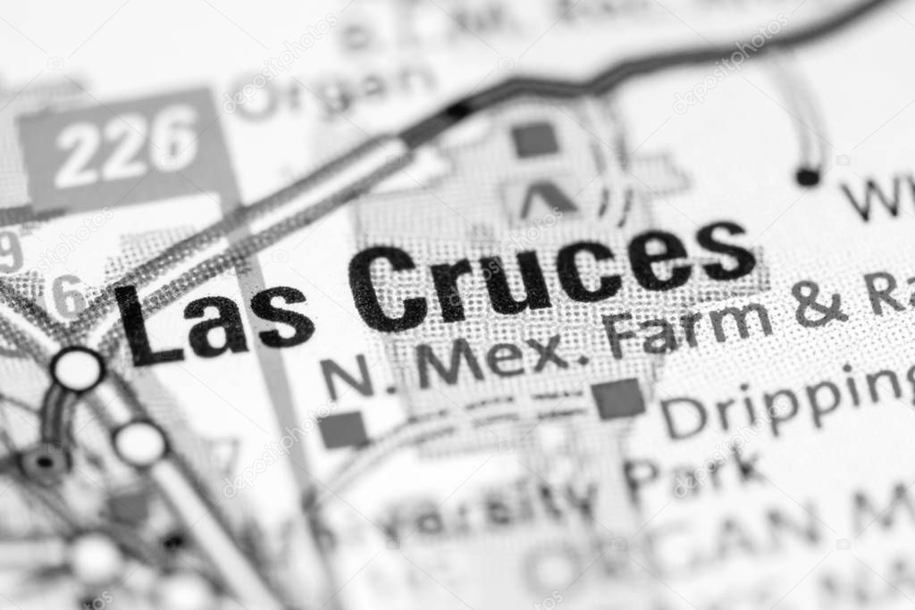 Las Cruces. New Mexico. USA on a map