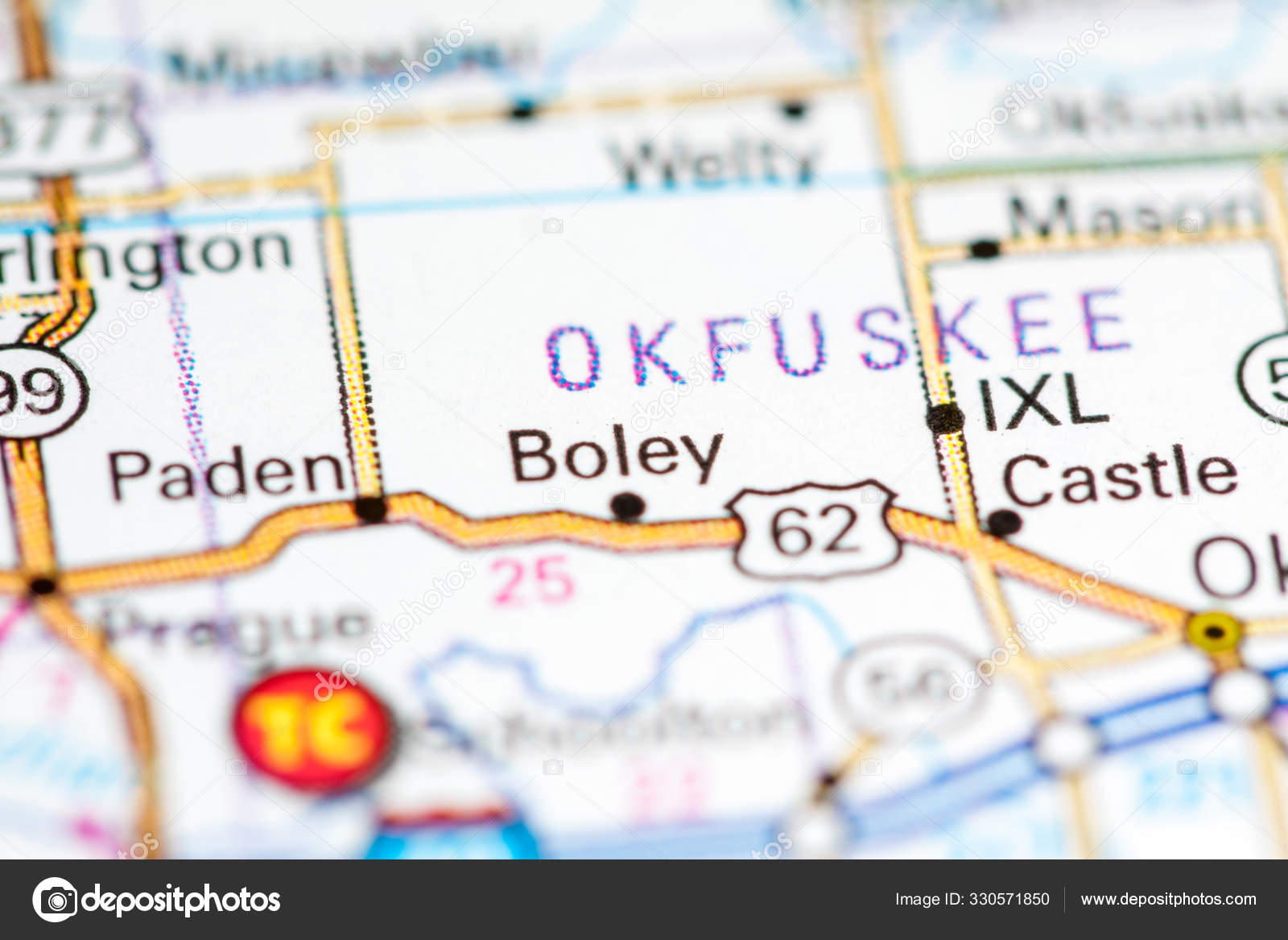 Boley. Oklahoma. USA on a map Stock Photo by ©aliceinwonderland2020