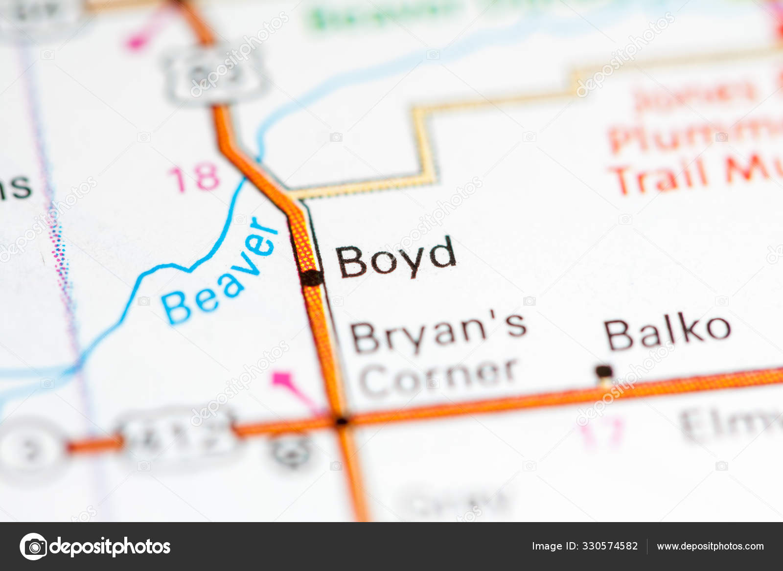 Boyd. Oklahoma. USA on a map Stock Photo by ©aliceinwonderland2020 330574582