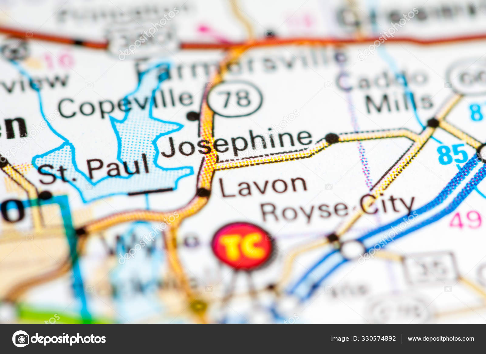 Josephine. Texas. USA on a map Stock Photo by ©aliceinwonderland2020