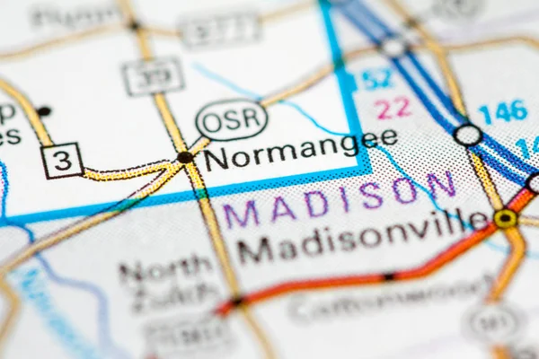 Normangee. Texas. Stati Uniti su una mappa — Foto Stock