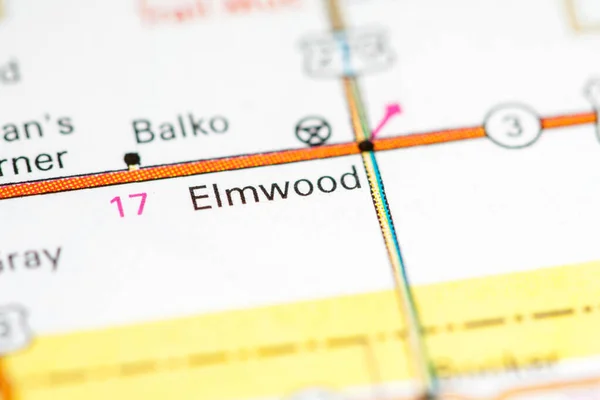 Elmwood 。 俄克拉荷马州 地图上的Usa — 图库照片