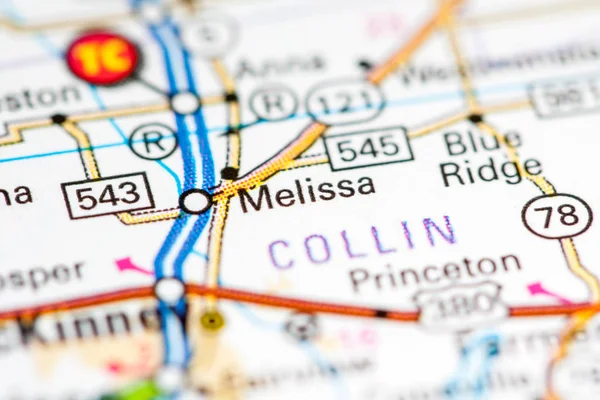 Melissa. Texas. EEUU en un mapa — Foto de Stock