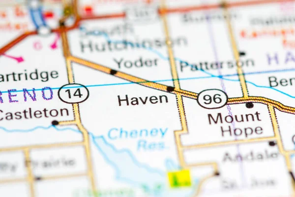 Haven. Kansas. EEUU en un mapa —  Fotos de Stock
