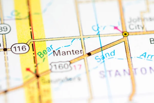 Manto. Kansas. EEUU en un mapa — Foto de Stock