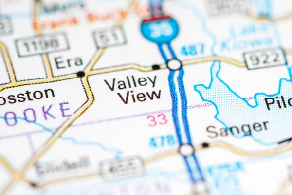 Valley View. Texas. USA on a map — Stok fotoğraf