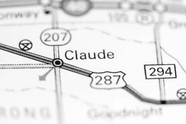 Claude. Texas. Stati Uniti su una mappa — Foto Stock