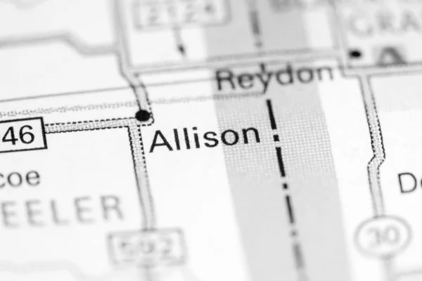 Allison. Texas. EEUU en un mapa —  Fotos de Stock