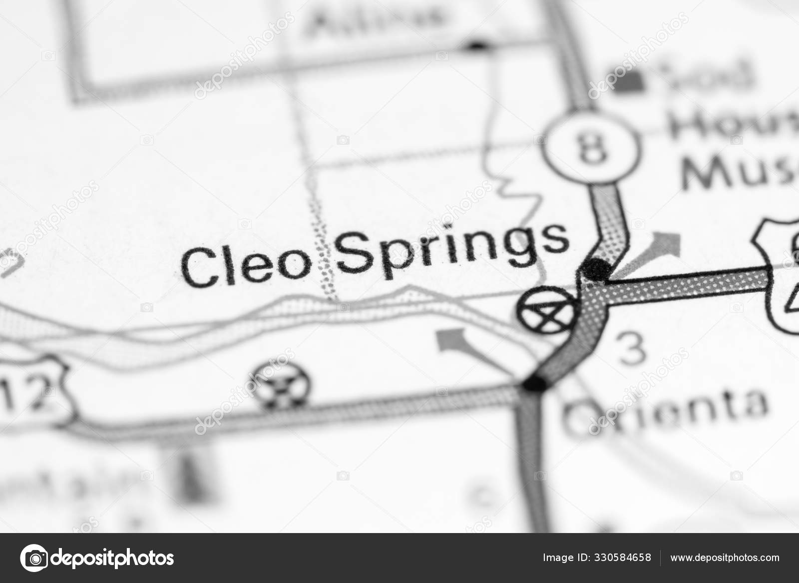 Cleo Springs. Oklahoma. USA on a map Stock Photo by ©aliceinwonderland2020 330584658