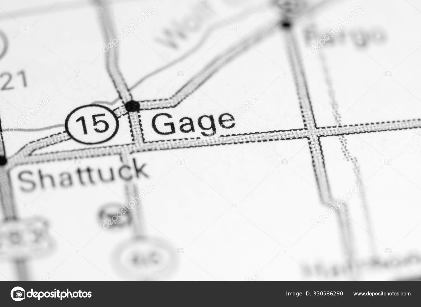 Gage. Oklahoma. USA on a map Stock Photo by ©aliceinwonderland2020