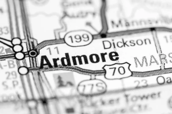 Ardmore. Oklahoma. Usa na mapie — Zdjęcie stockowe