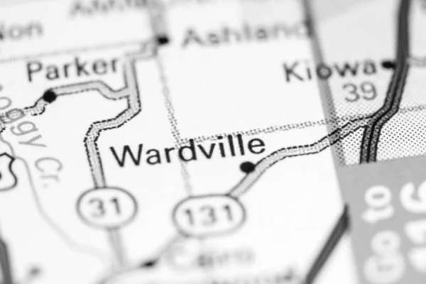 Wardville-ben. Oklahomában. Usa térképen — Stock Fotó