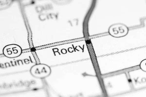 Rocky. Oklahoma. EEUU en un mapa —  Fotos de Stock