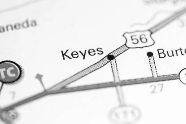 Keyes. Oklahoma. Stati Uniti su una mappa — Foto Stock