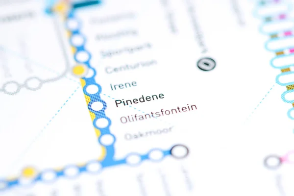 Pinedene-stationen. Karta över tunnelbanan i Johannesburg. — Stockfoto