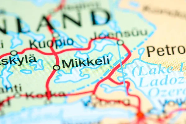 Mikkeli. Finland on a map — Stock Photo, Image