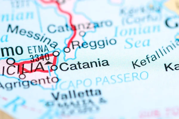 Catania. Italy on a map — 스톡 사진