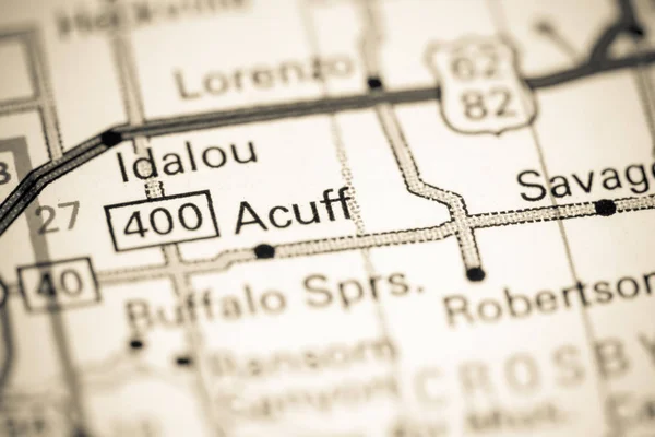 Acuff. Texas. EEUU en un mapa — Foto de Stock