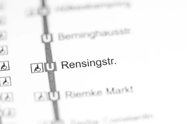 Rensingstrasse车站。 Bochum Metro map. — 图库照片