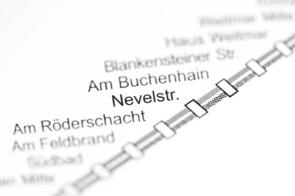 Nevelstrasse Station. Bochum Metro map. — Stockfoto