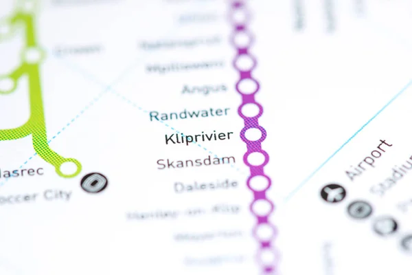 Kliprivier车站 约翰内斯堡地铁图. — 图库照片