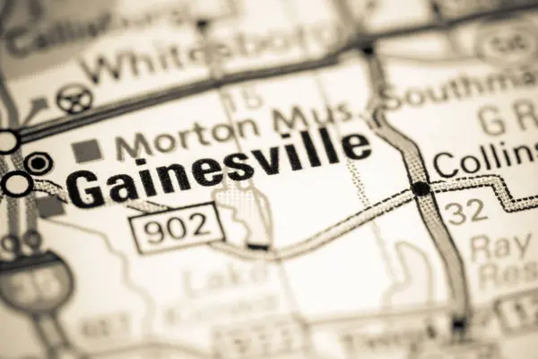 Gainesville. Texas. USA on a map — 스톡 사진