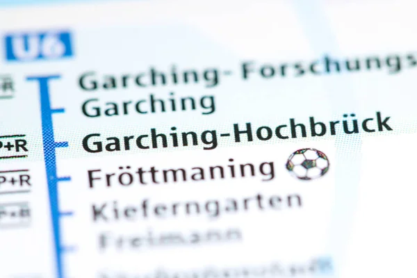 Garching Hochbruck Station. Munich Metro map. — Stockfoto