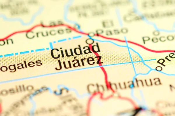 Ciudad Juarez. México sobre um mapa — Fotografia de Stock