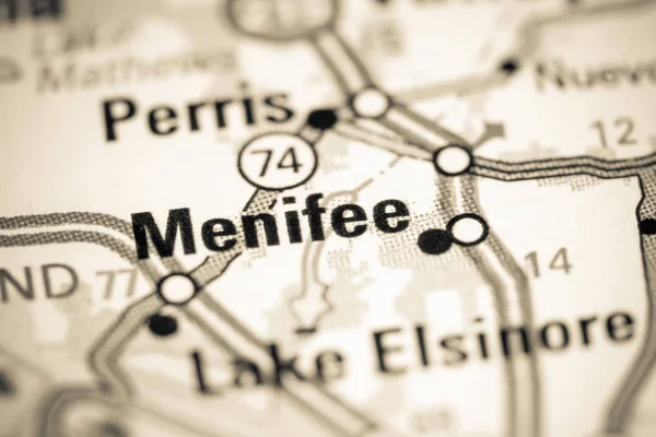 Menifee 。 加州。 地图上的Usa — 图库照片