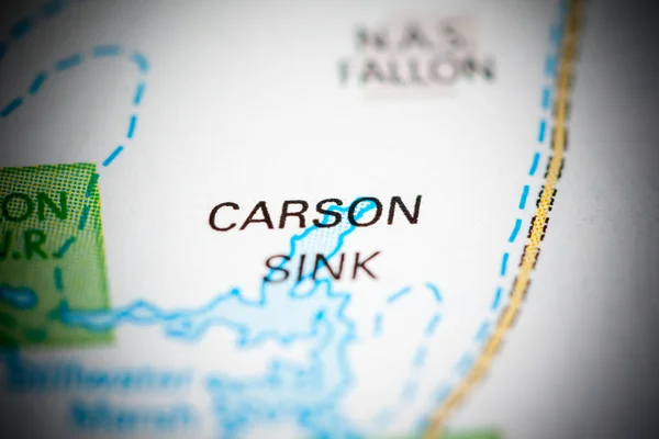 Carson Sink. Nevada. EUA sobre um mapa — Fotografia de Stock