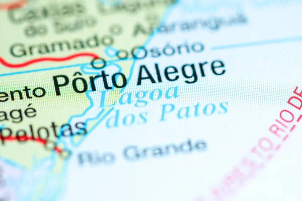 Lagoa dos Patos. Brazil on a map — 스톡 사진