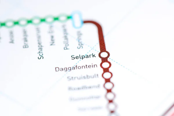 Станция Селпарк. Карта метро Йоханнесбурга . — стоковое фото