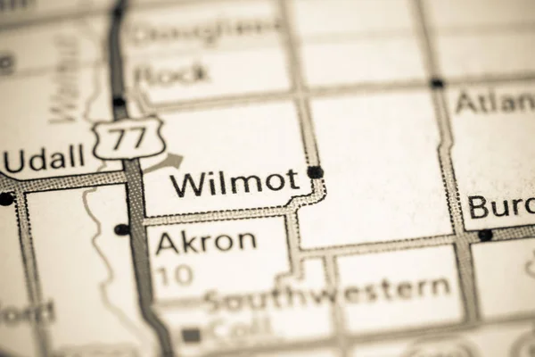 Wilmot. Kansas. EUA sobre um mapa — Fotografia de Stock