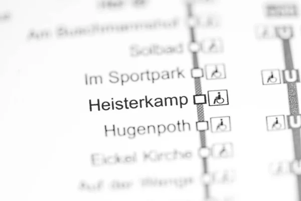 Stanice Heisterkamp. Mapa metra Bochum. — Stock fotografie