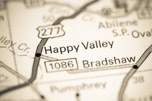 Happy Valley. Texas. EUA sobre um mapa — Fotografia de Stock