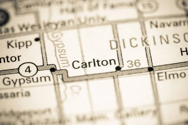 Carlton. Au Kansas. États-Unis sur une carte — Photo