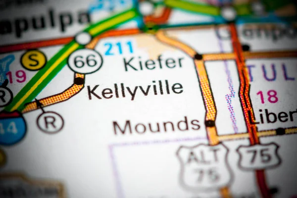 Kellyville. Oklahoma. EEUU en un mapa — Foto de Stock