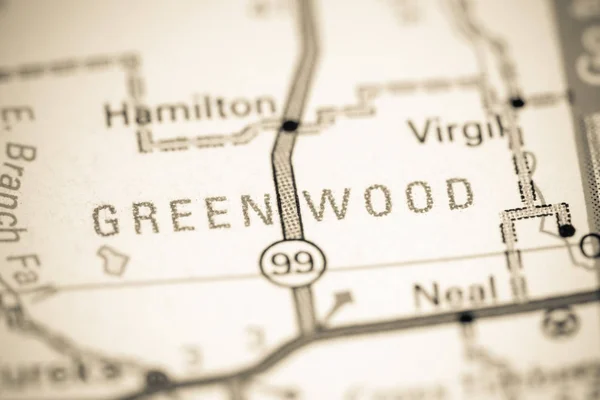 Greenwood. Kansas. EUA sobre um mapa — Fotografia de Stock