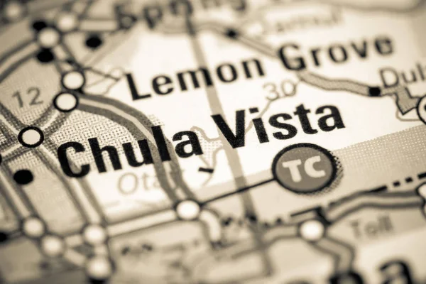 Chula Vista. En California. EEUU en un mapa — Foto de Stock