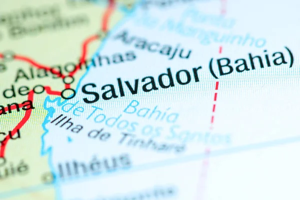 Salvador. Brazil on a map — 스톡 사진