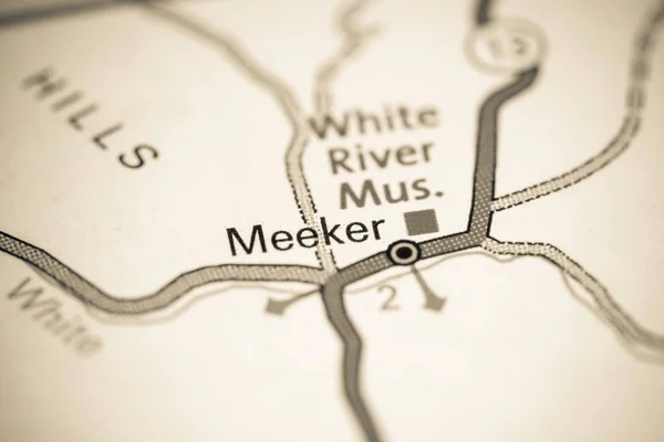 Meeker. Colorado. EEUU en un mapa —  Fotos de Stock