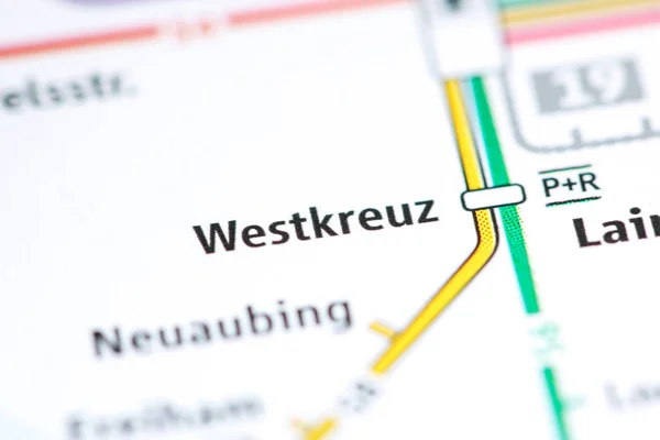 Estación Westkreuz. Mapa del metro de Munich . — Foto de Stock