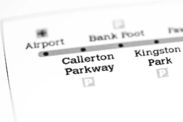 Callerton Parkway Station. Newcastle Metro map. — Stock Photo, Image