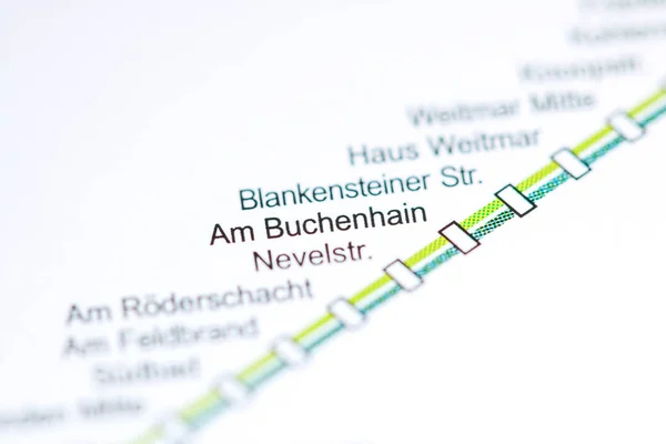 Am Buchenhain Station. Bochum Metro map. — 스톡 사진