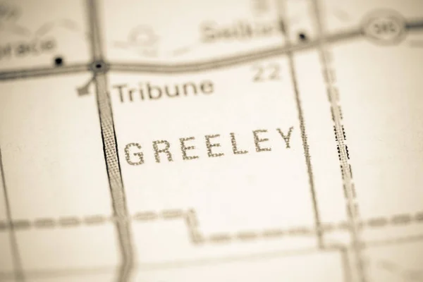 Greeley. Kansas. EEUU en un mapa — Foto de Stock