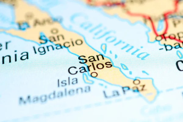 San Carlos. Mexico on a map — 스톡 사진