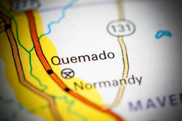 Quemado vagyok. Texasban. Usa térképen — Stock Fotó